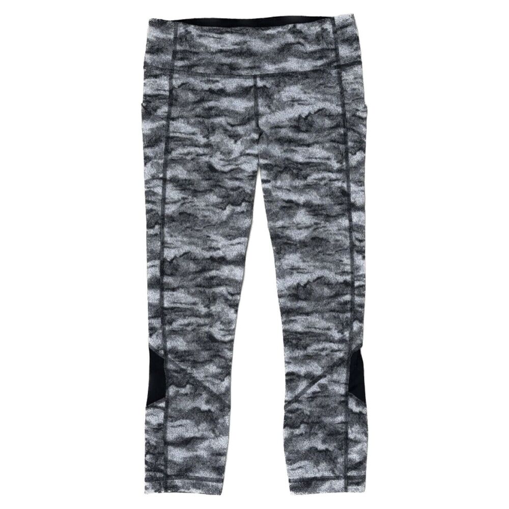 Lululemon Pace Rival Crop Tights 22” Luxtreme Hazy Days Black White sz 6 / S